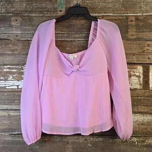 Lily Star Lilac Junior off shoulder blouse, Size M